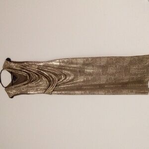 CONNECTED  APPAREL Gold metallic dress sz 14